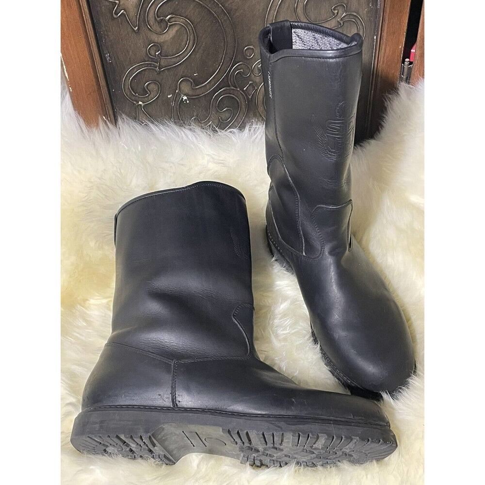 SIDI On Road Black Leather‎ Pull on Boots Men's Biker Boot Size EU46 US …